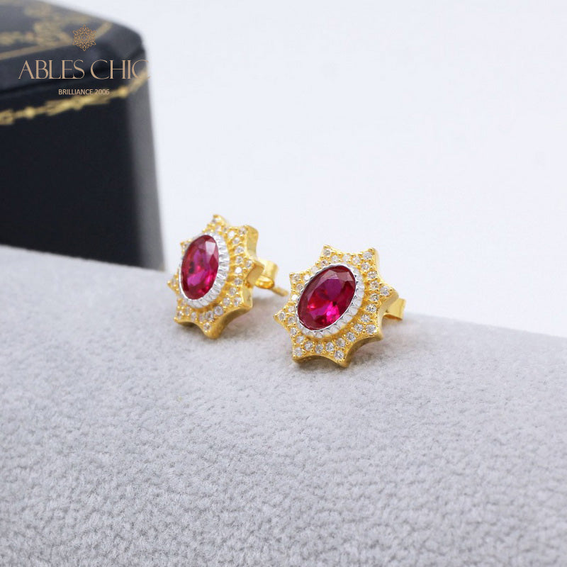 Solatiare Boucles d'oreilles étoile saphir 5471