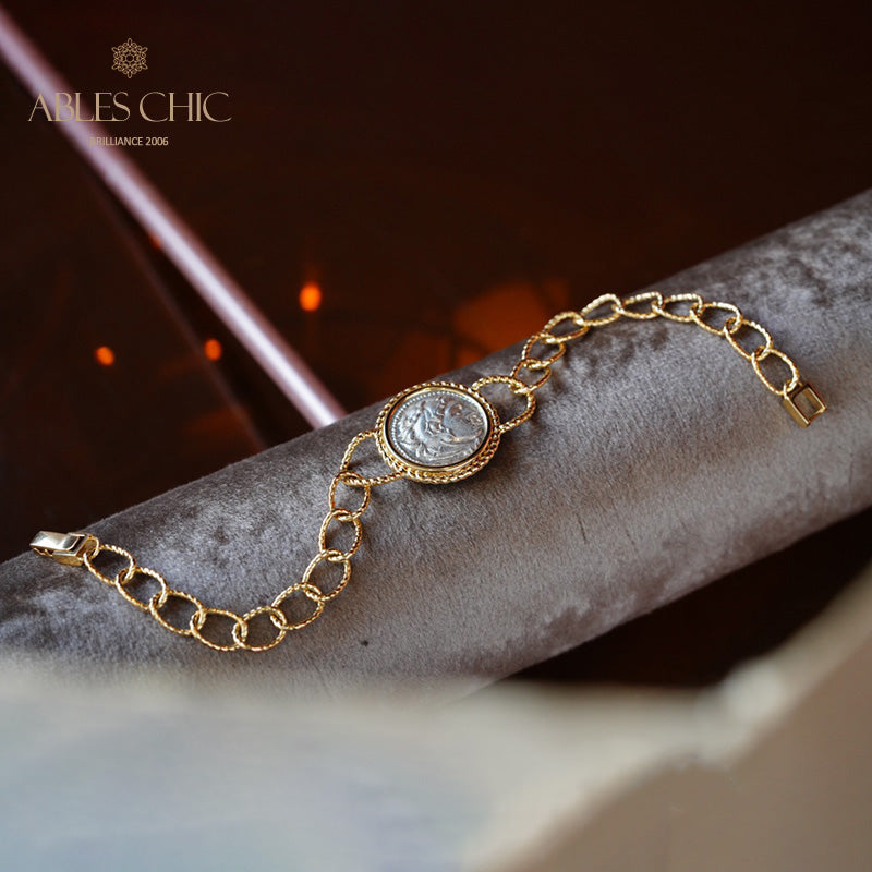 Bracelet médaillon grec Hercules