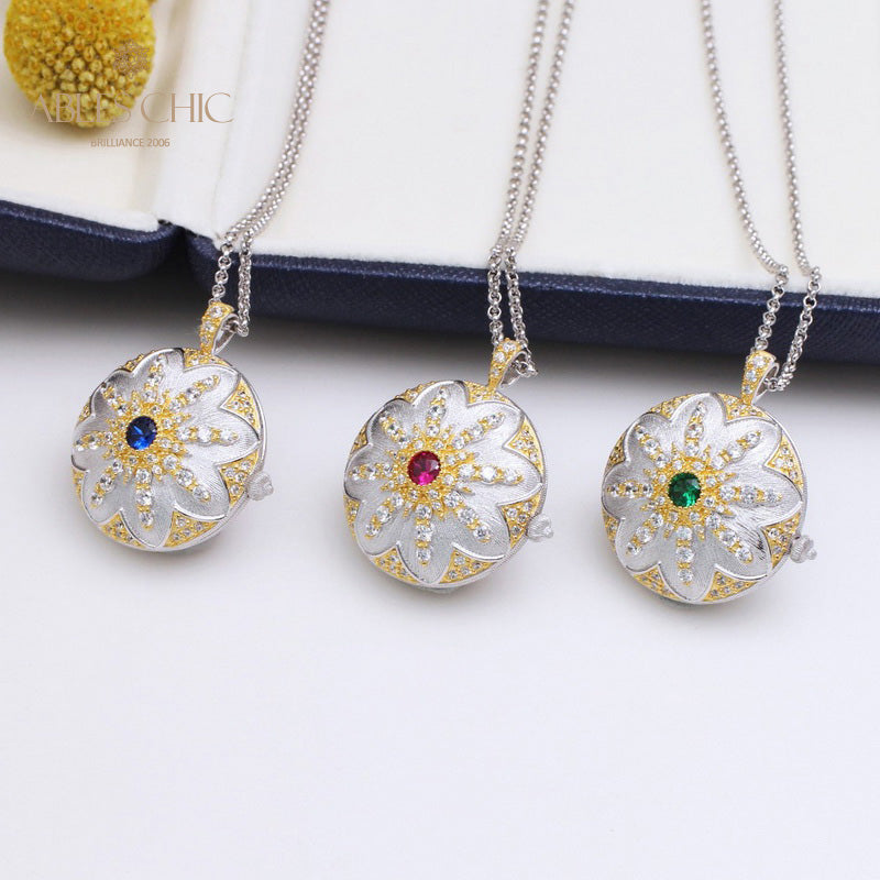Pendentif médaillon vintage Gem Star 5318