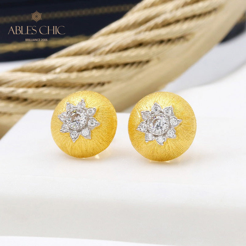 Boucles d'oreilles florales étoile dôme 5091