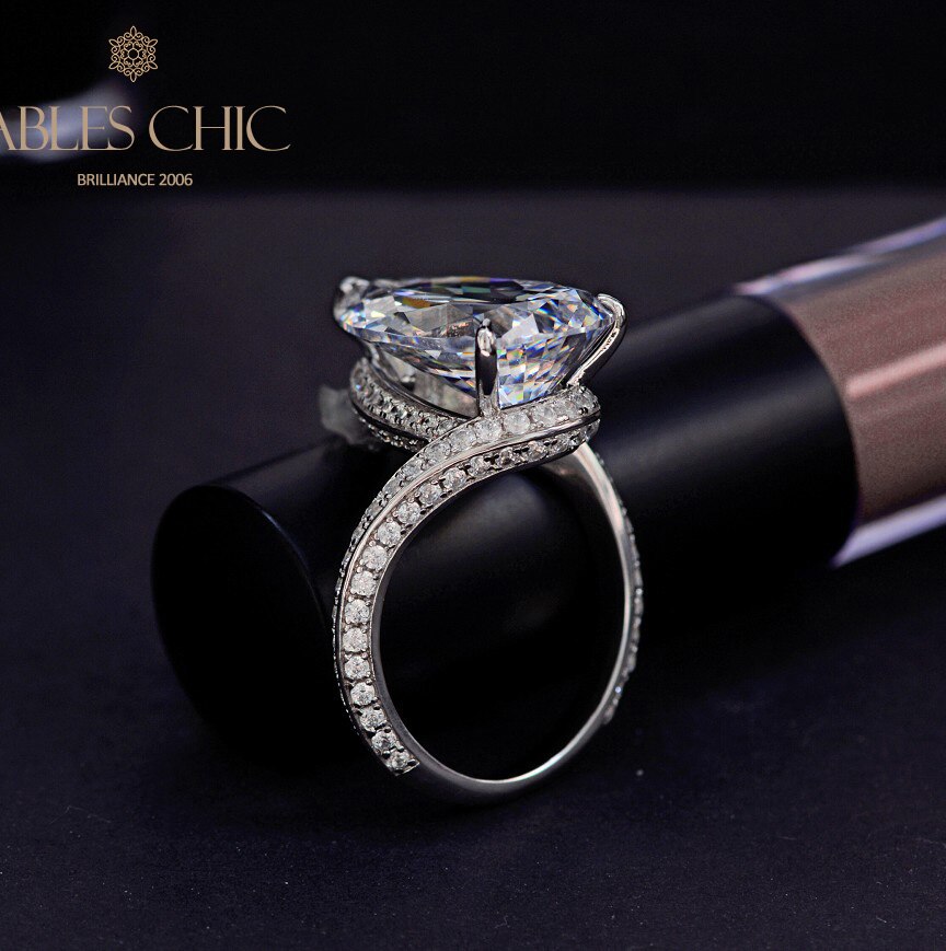 Bague de mariage solitaire poire R0934