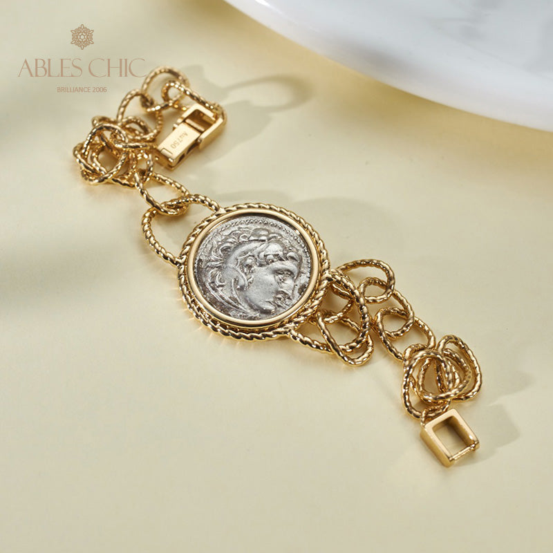 Bracelet médaillon grec Hercules