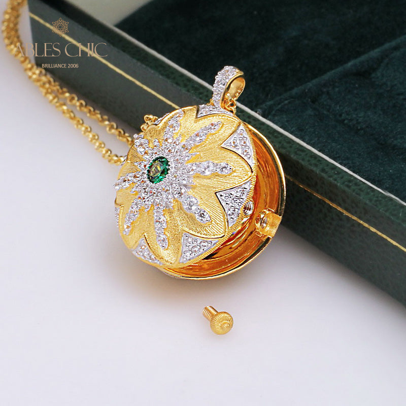 Pendentif médaillon rubis CZ 5210