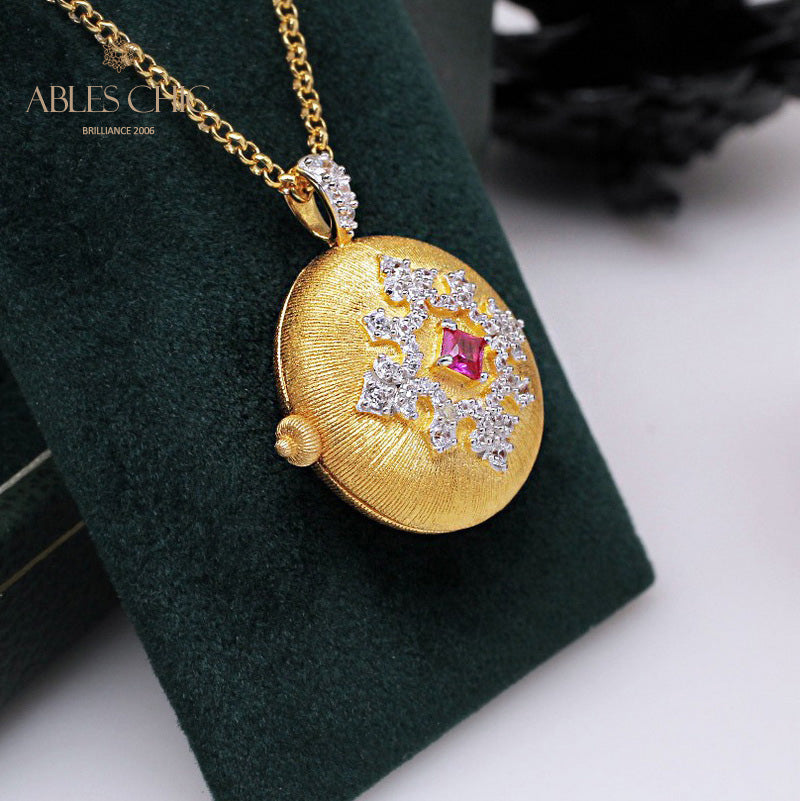 Collier médaillon gravure soyeuse 5214
