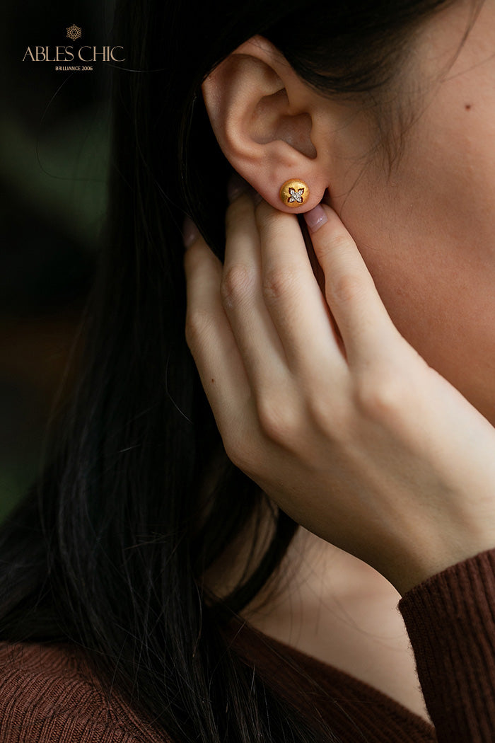 Boucles D'oreilles Soyeuses Dôme Trèfle 5087