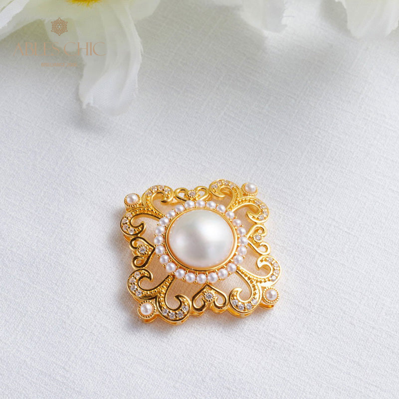Pendentif halo en filigrane de perles Mabe 5821