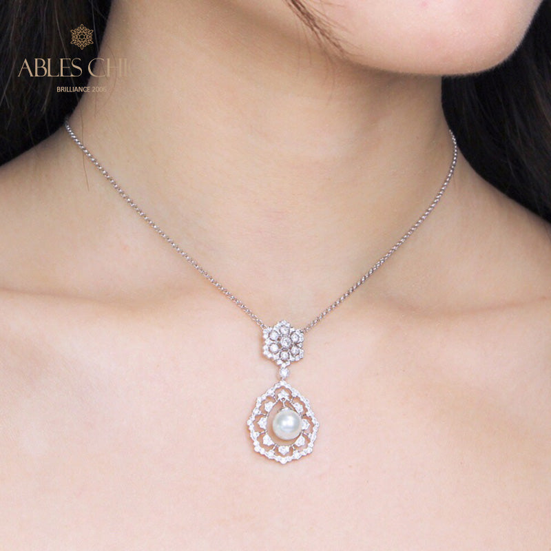 Collier de perles en forme de larme en filigrane 6275
