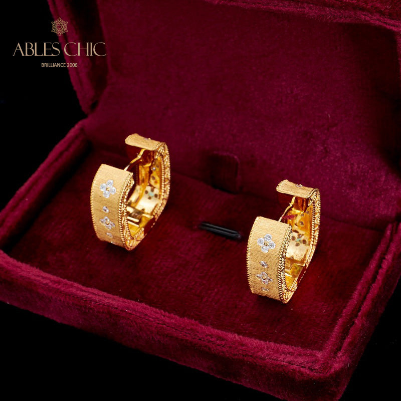 Boucles d'oreilles Trèfle Zircon 5773