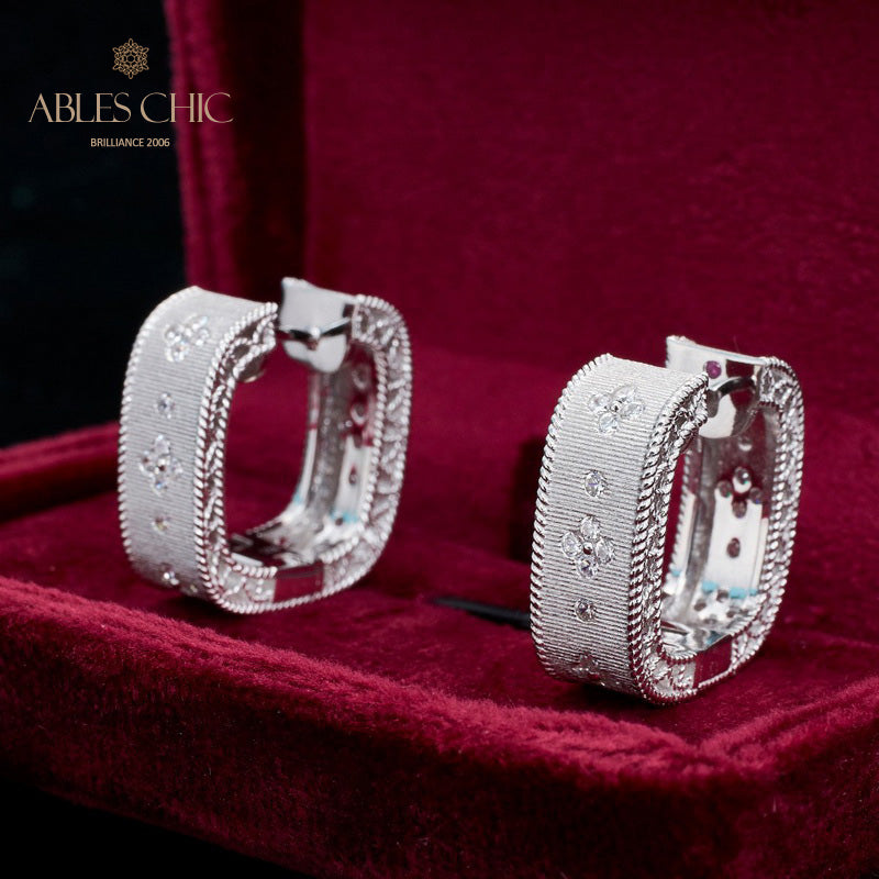 Boucles d'oreilles Trèfle Zircon 5773