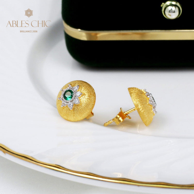 Boucles d'oreilles florales étoile dôme 5091