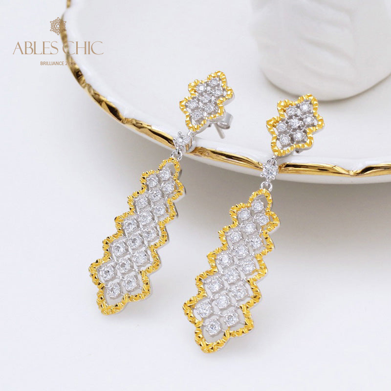 Boucles d'oreilles chandelier en dentelle ajourée 5010