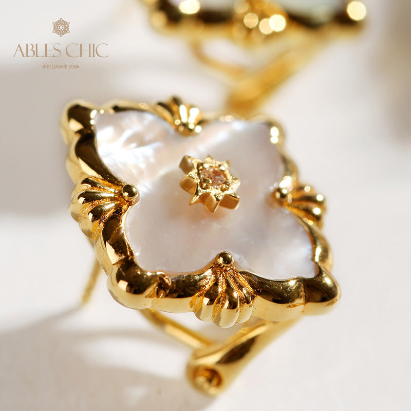 Boucles d'oreilles florales étoile trèfle 5035