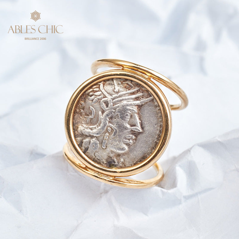 Anneau de pièce de monnaie de la déesse romaine