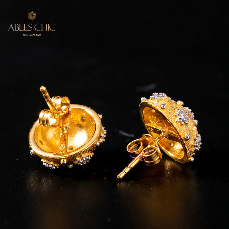 Boucles d'oreilles à motif en tissu dôme étoilé 5089