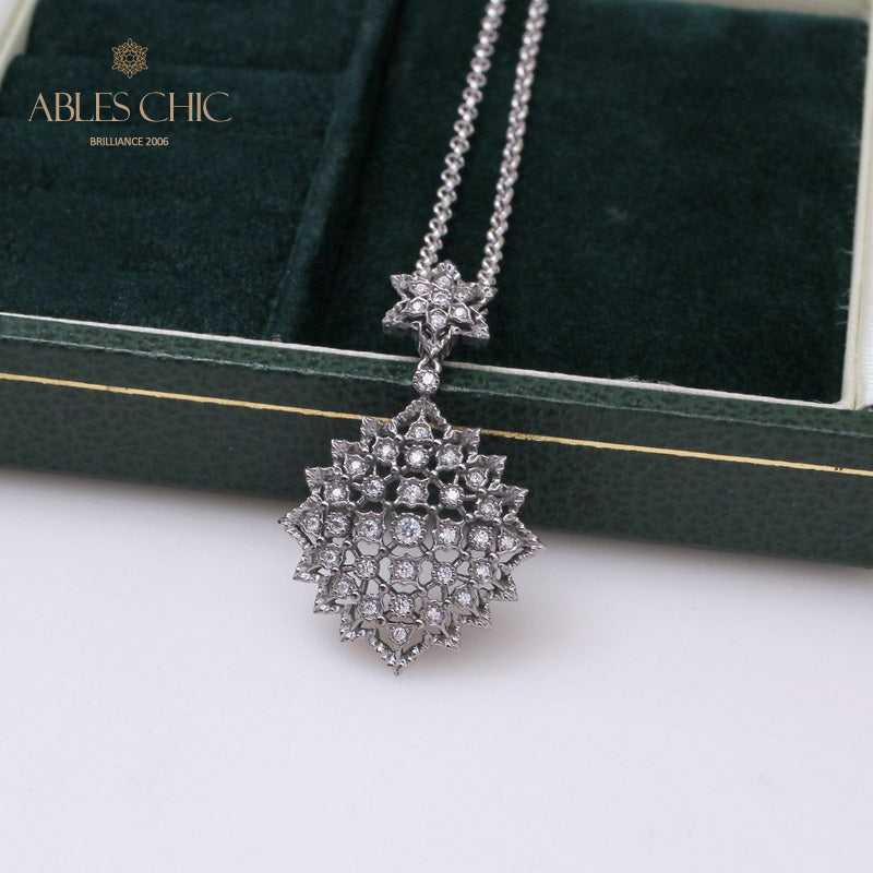 Collier Étoilé Filigrane Nid d'Abeille 5007