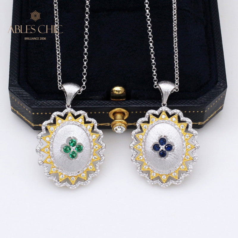 Pendentif Gemme Fleur Soyeuse 5419