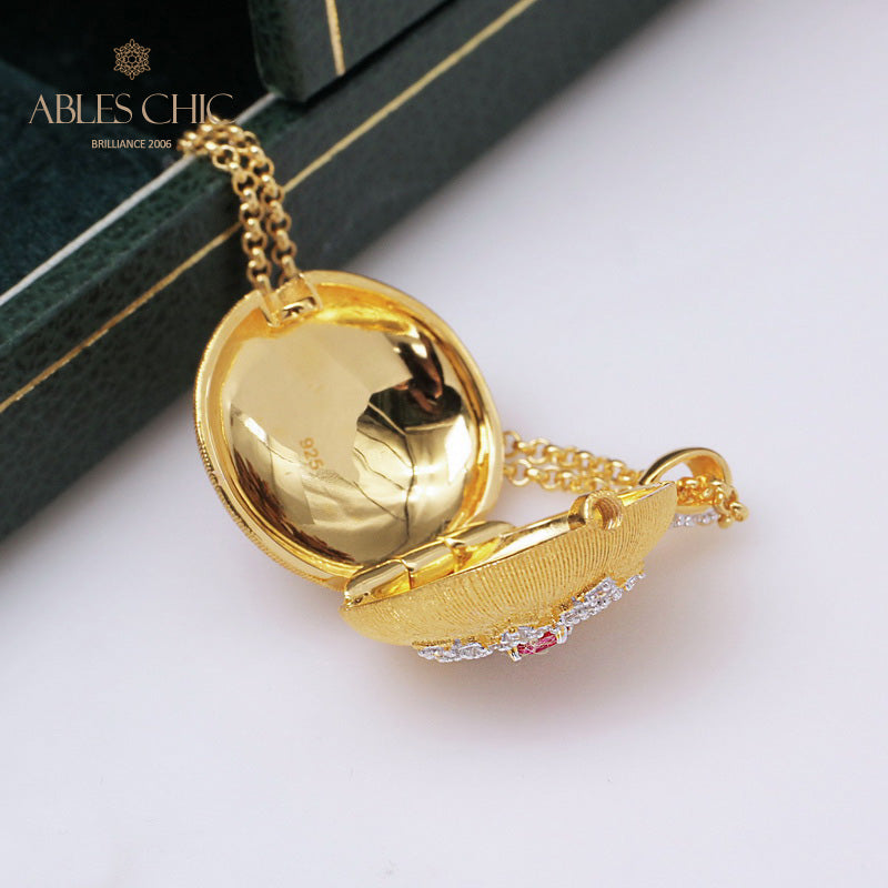 Collier médaillon gravure soyeuse 5214