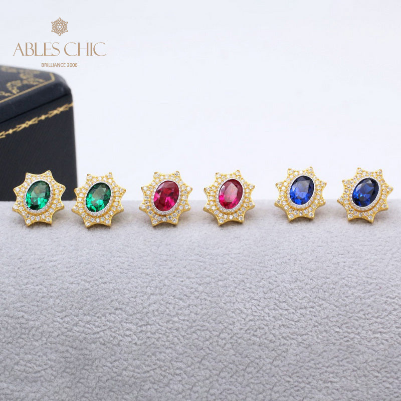 Solatiare Boucles d'oreilles étoile saphir 5471