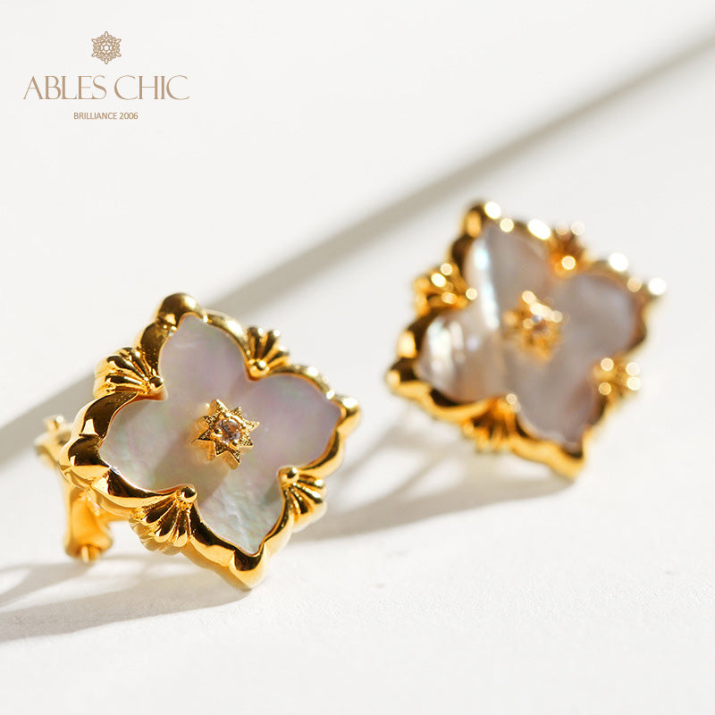 Boucles d'oreilles florales étoile trèfle 5035
