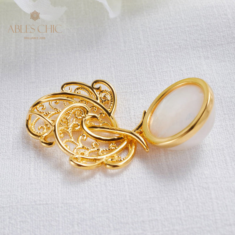 Pendentif feuille en filigrane de perles Mabe 5820