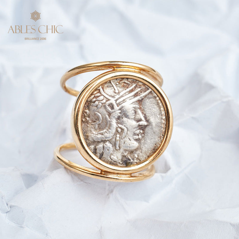 Anneau de pièce de monnaie de la déesse romaine