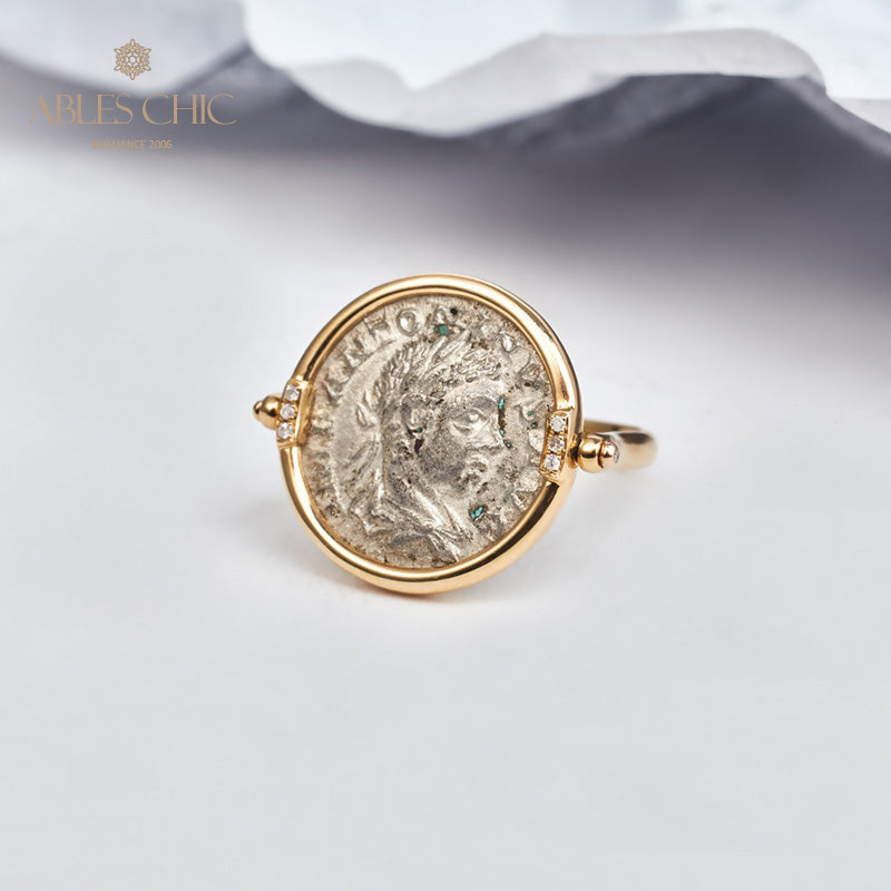 Bague pendentif pièce d’argent byzantine