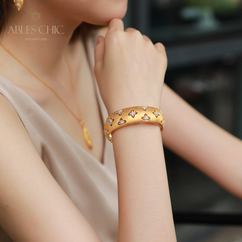 Bracelet Floral Trèfles Soyeux 5058