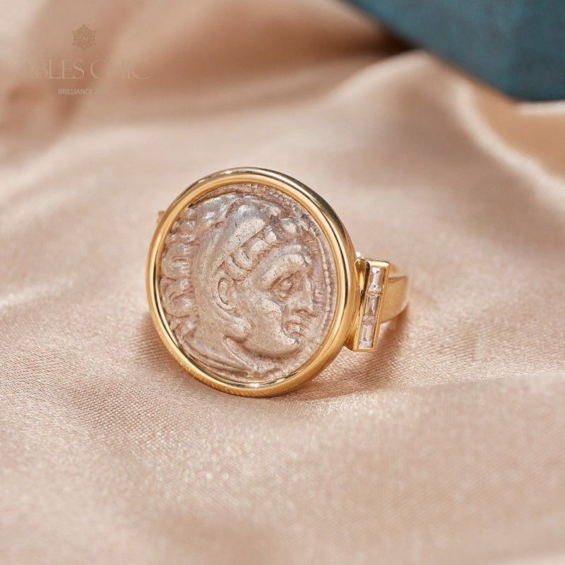 Bague à pièces de monnaie en lires d'Héraclès de Byzance