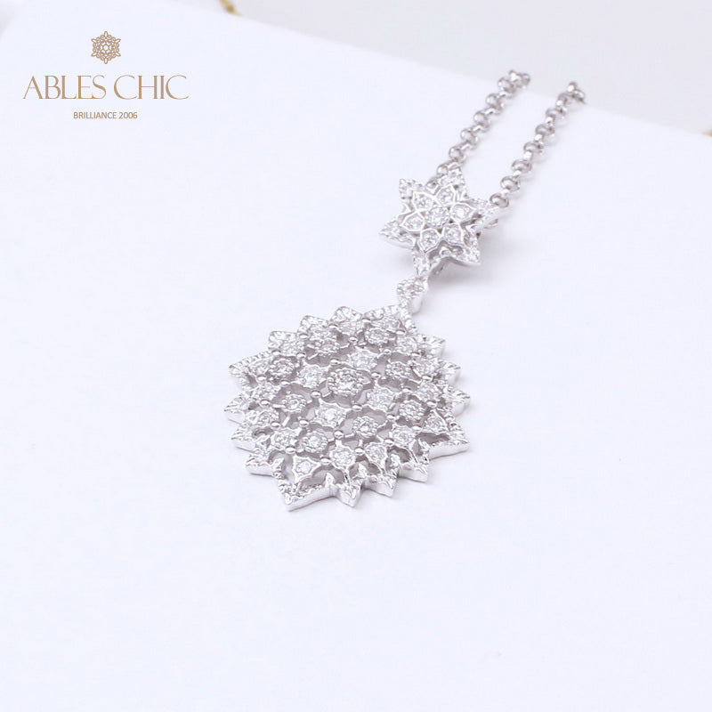 Collier Étoilé Filigrane Nid d'Abeille 5007