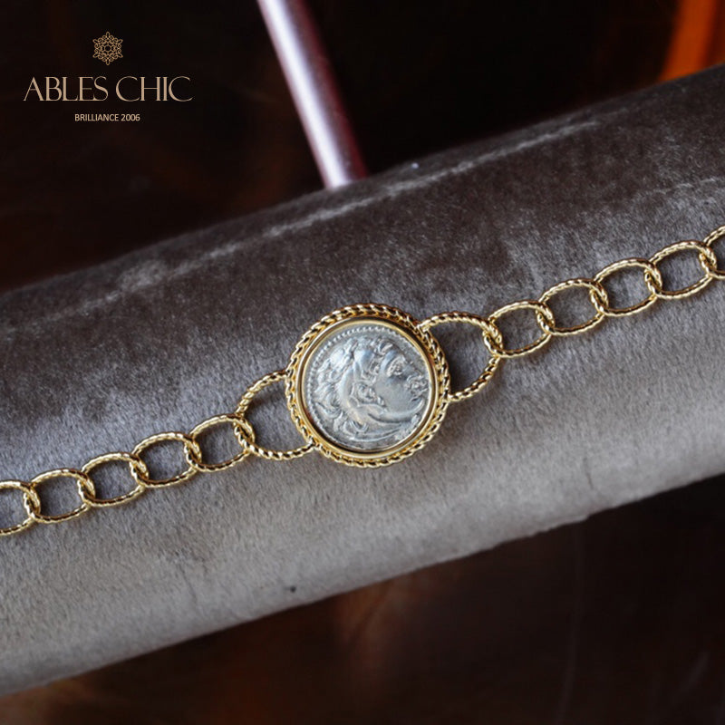 Bracelet médaillon grec Hercules