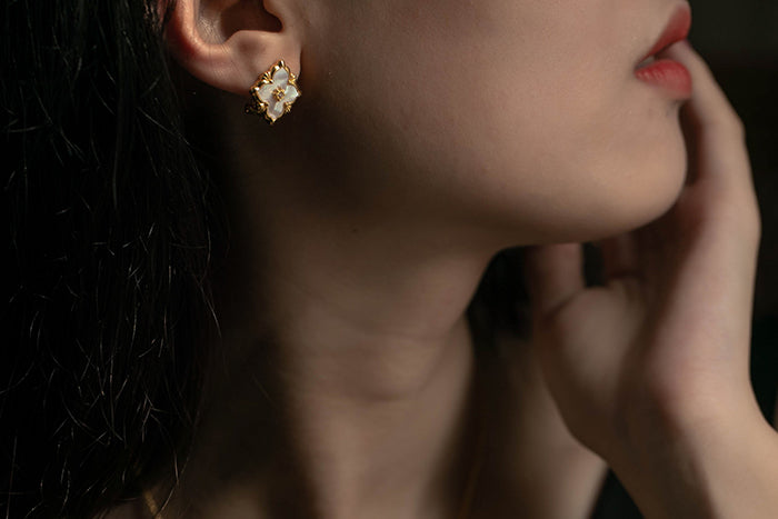Boucles d'oreilles florales étoile trèfle 5035