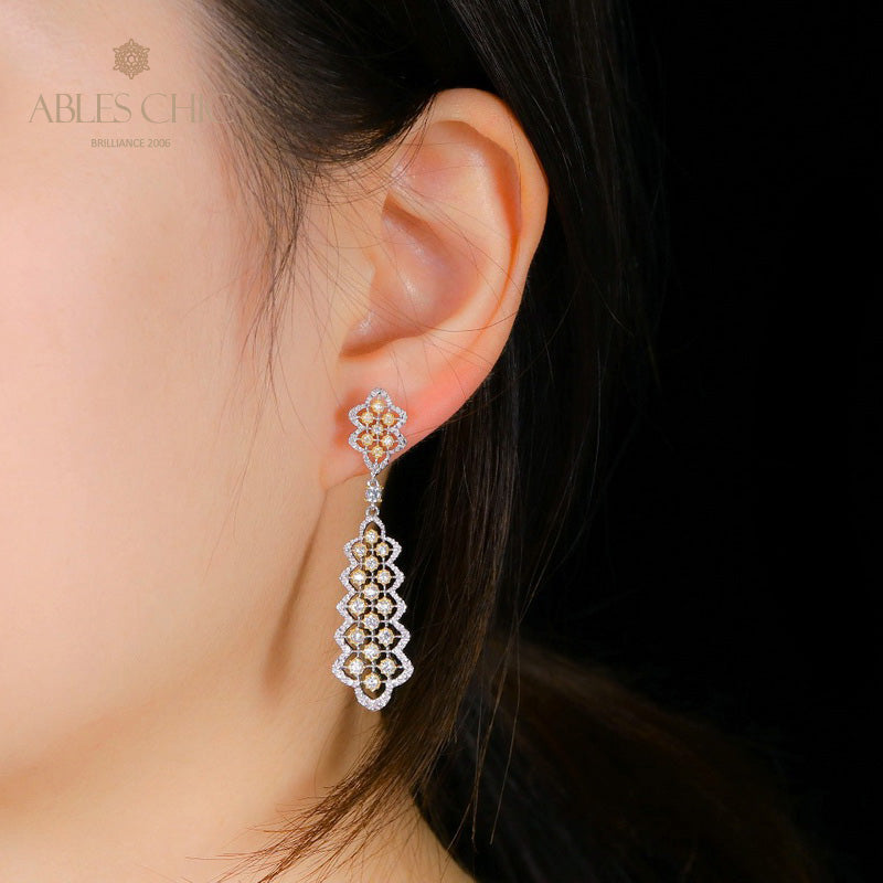 Boucles d'oreilles chandelier en dentelle ajourée 5010