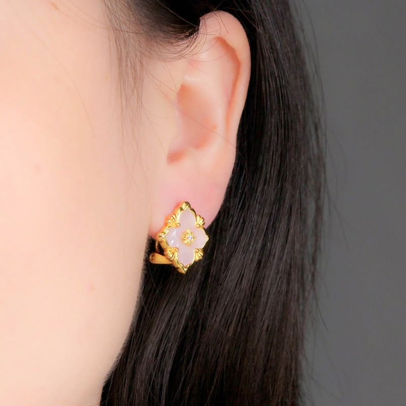 Boucles d'oreilles florales étoile trèfle 5035