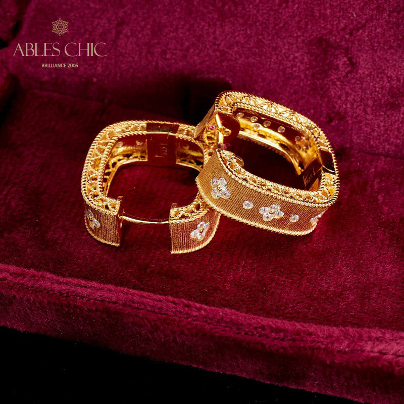 Boucles d'oreilles Trèfle Zircon 5773
