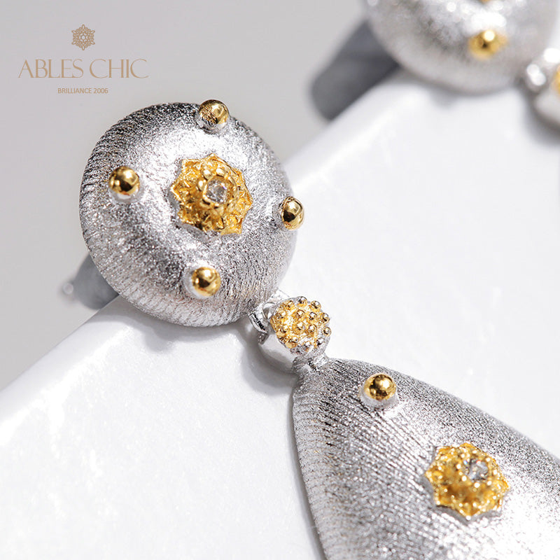 Boucles d'oreilles étoilées en forme de larme soyeuse 5050