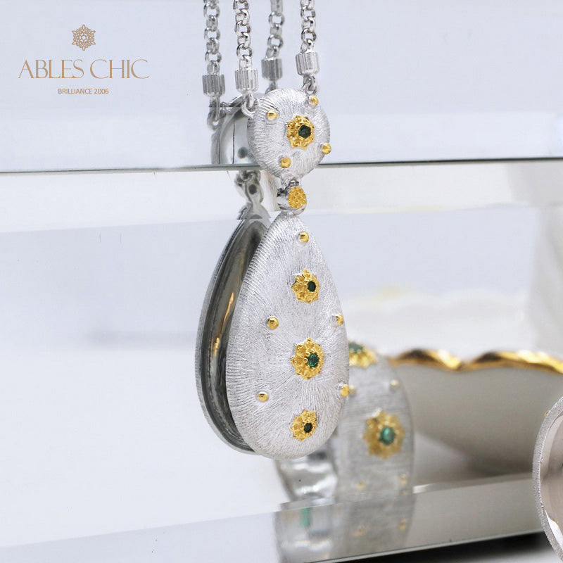 Collier floral en forme de larme soyeuse 5024
