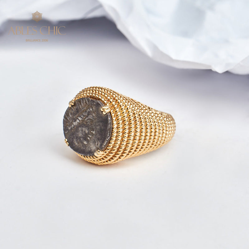 Bague byzantine Helios Coin