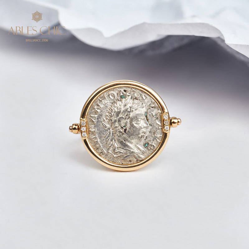 Bague pendentif pièce d’argent byzantine