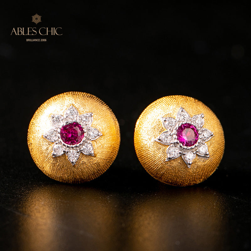 Boucles d'oreilles florales étoile dôme 5091