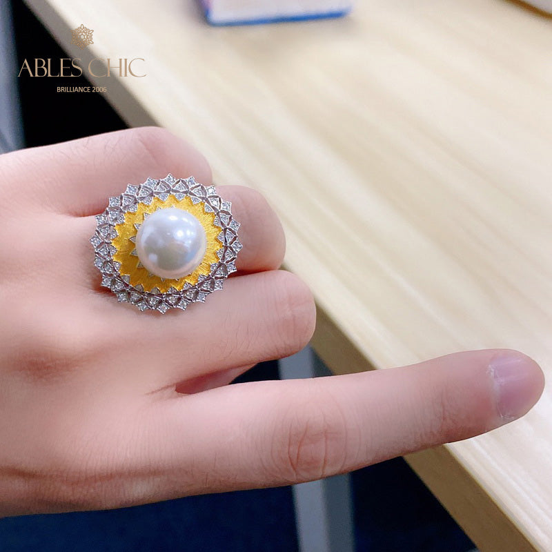 Bague ajourée en perles de coquillage 5732