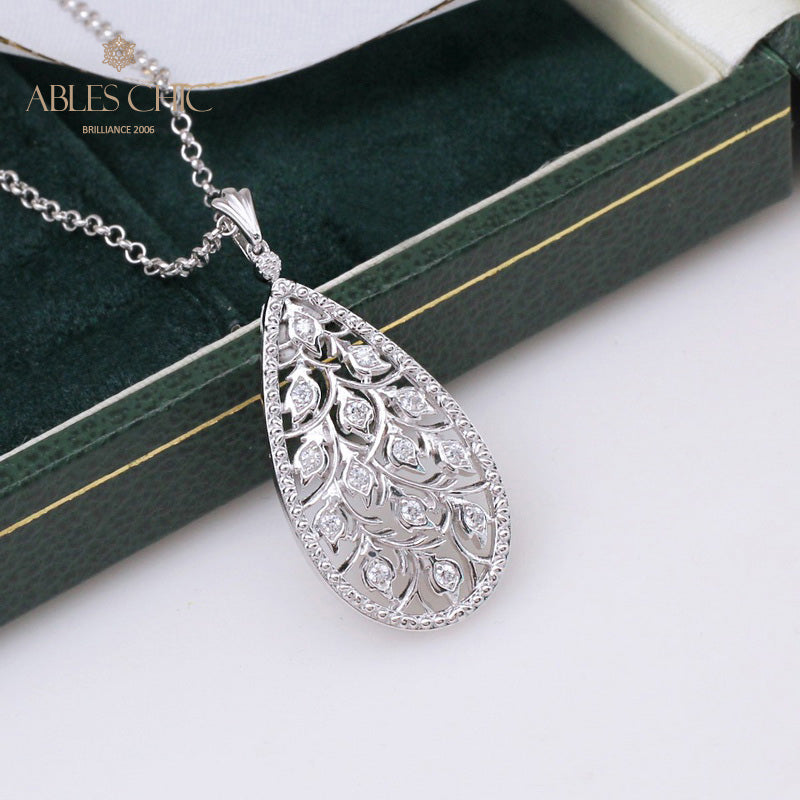 Collier en forme de goutte de boutons de rose 5275