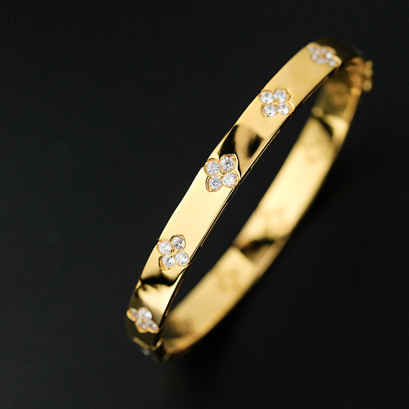 Bracelet trèfles hautement polis 203707
