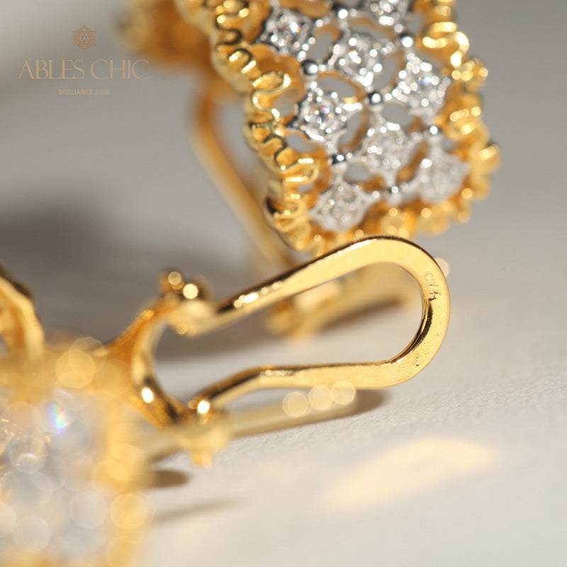 Boucles d'Oreilles Nid d'Abeille Dentelle Aérée 5011