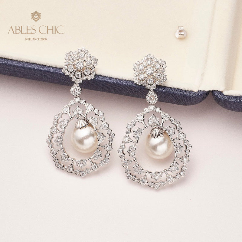 Boucles d'oreilles en filigrane de pétales de rose 6276