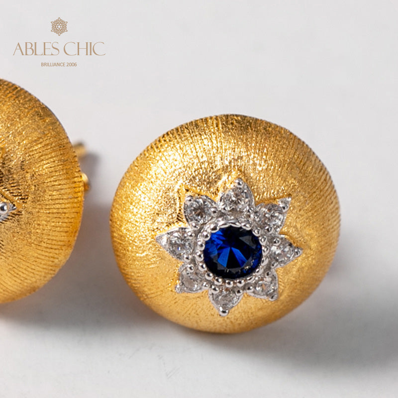 Boucles d'oreilles florales étoile dôme 5091