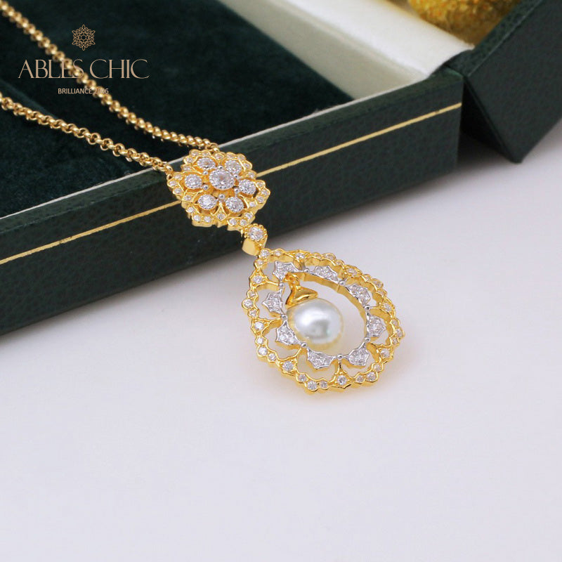 Collier de perles en forme de larme en filigrane 6275