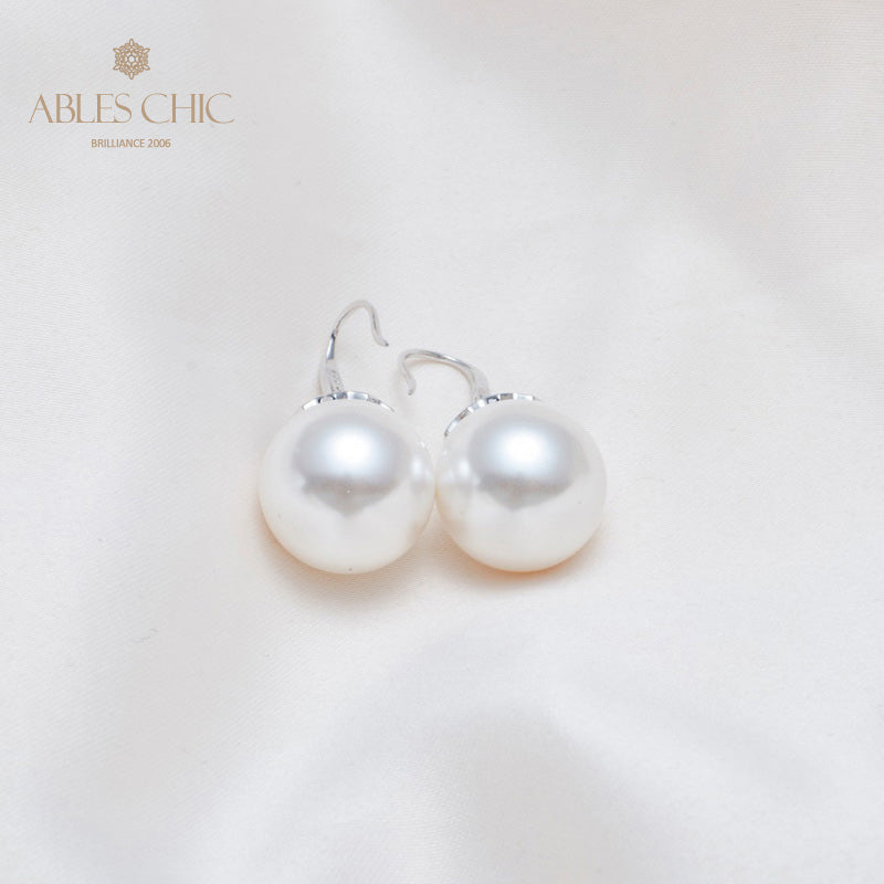 Boucle d'oreille en perles de coquille florale 5785