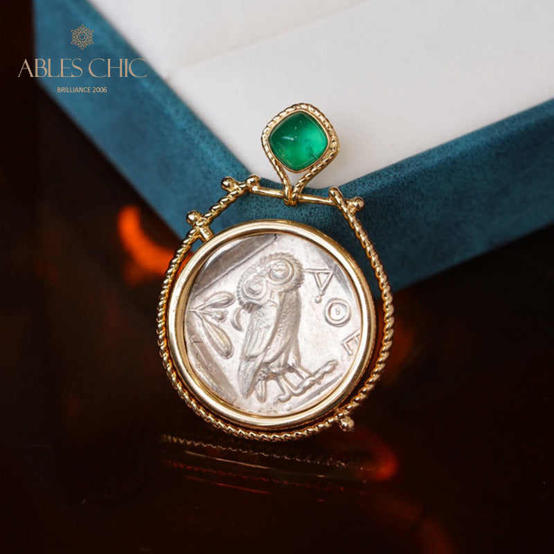 Pendentif médaillon réversible Athena uniquement