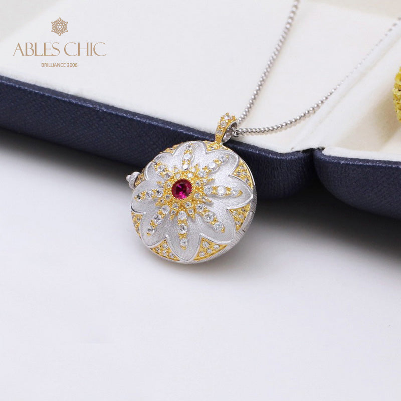 Pendentif médaillon vintage Gem Star 5318