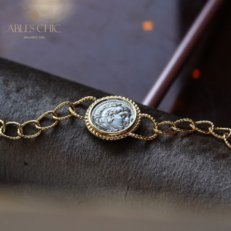 Bracelet médaillon grec Hercules